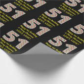 ハッピー51誕生日&メリークリスマス、名前をカスタムする ラッピングペーパー (角)