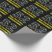 ハッピー52誕生日、おもしろいカラフル星パターン52 ラッピングペーパー (角)