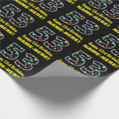 ハッピー53誕生日、おもしろいカラフル星パターン53 ラッピングペーパー (角)