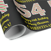 ハッピー54誕生日&メリークリスマス，名前をカスタムする ラッピングペーパー (ロールコーナー)