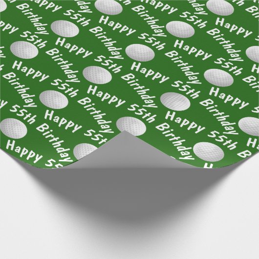 ハッピー55誕生日ゴルフボール ラッピングペーパー (角)