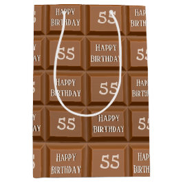 ハッピー55誕生日チョコレートキャンディバー ミディアムペーパーバッグ