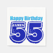 ハッピー55誕生日パーソナライズされたペーパーナプキン スタンダードカクテルナプキン (正面)