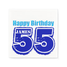 ハッピー55誕生日パーソナライズされたペーパーナプキン