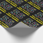 ハッピー55誕生日、おもしろいカラフルスターパターン55 ラッピングペーパー (角)