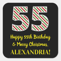 ハッピー55誕生日&メリークリスマス，名前をカスタムする