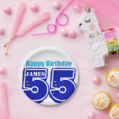 ハッピー55th誕生日パーソナライズされた紙プレート ペーパープレート (パーティー)