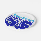 ハッピー55th誕生日パーソナライズされた紙プレート ペーパープレート (アングル)