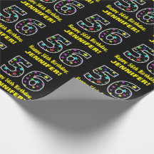 ハッピー56誕生日、おもしろいカラフル星パターン56