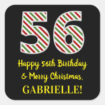 ハッピー56誕生日&メリークリスマス，名前をカスタムする