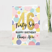 ハッピー56th誕生日パステルレインボー金ゴールドウーマン カード (正面)