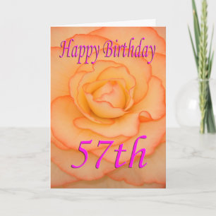 ハッピー57th誕生日フラワー カード
