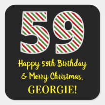 ハッピー59誕生日&メリークリスマス，名前をカスタムする