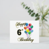 ハッピー6誕生日ポストカードと誕生日カード ポストカード (スタンド正面)