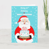 ハッピー60メリー誕生日クリスマスサンタ カード (正面)