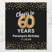 ハッピー60歳の誕生日 ワインラベル (シングルラベル)
