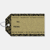 ハッピー60番目の誕生日クール金ゴールド/黒の数値パターン ギフトタグ (裏面横)