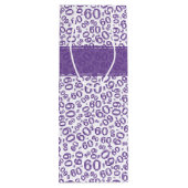 ハッピー60番目の誕生日番号パターン紫/白 ワインギフトバッグ (裏面)