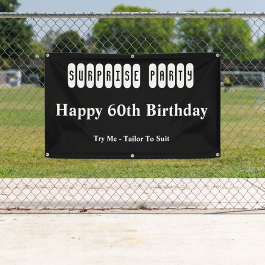 ハッピー60誕生日サプライズパーティー 横断幕 (インサイチュ)
