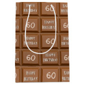 ハッピー60誕生日チョコレートキャンディバー ミディアムペーパーバッグ (正面)