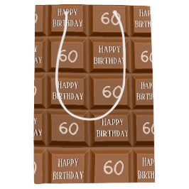 ハッピー60誕生日チョコレートキャンディバー ミディアムペーパーバッグ