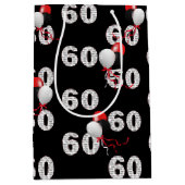 ハッピー60誕生日バルーン中抱き枕 ミディアムペーパーバッグ (正面)