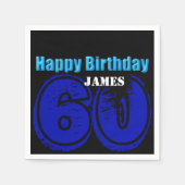 ハッピー60誕生日パーソナライズされたペーパーナプキン スタンダードカクテルナプキン (正面)