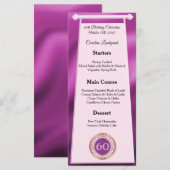 ハッピー60誕生日ピンクグリッターフォイルメニュー メニュー (正面/裏面)