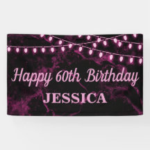 ハッピー60誕生日ピンクライトブラック