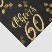 ハッピー60誕生日ブラックと金ゴールドをテーマ 薄葉紙 (詳細)