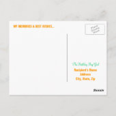 ハッピー60誕生日マイルストーンポストカード – オレンジ色 ポストカード (裏面)