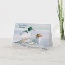 ハッピー60誕生日メルガンザーダックウォーターカラーカード