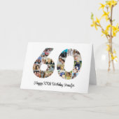 ハッピー60誕生日番号60カスタムフォトコラージュ カード (黄色い花)