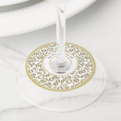 ハッピー60誕生日金ゴールドとホワイトナンバーテーマ ワイングラスタグ (クローズアップ)