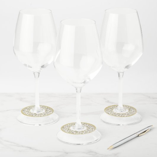 ハッピー60誕生日金ゴールドとホワイトナンバーテーマ ワイングラスタグ (セット)