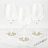 ハッピー60誕生日金ゴールドとホワイトナンバーテーマ ワイングラスタグ (セット)