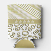 ハッピー60誕生日金ゴールドとホワイトナンバーパターン 缶クーラー (裏面)