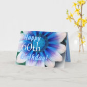 ハッピー60誕生日魔法ブルーフラワー カード (黄色い花)