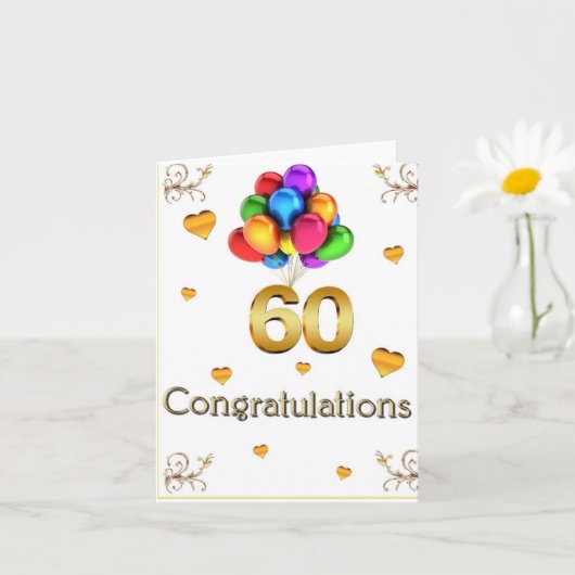 ハッピー60誕生日 カード (小さな植物)