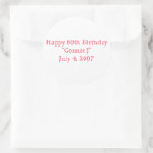 ハッピー60誕生日 ラウンドシール (バッグ)