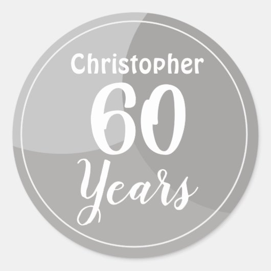 ハッピー60誕生日 ラウンドシール (正面)