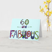 ハッピー60誕生日-誕生日バルーン カード (黄色い花)