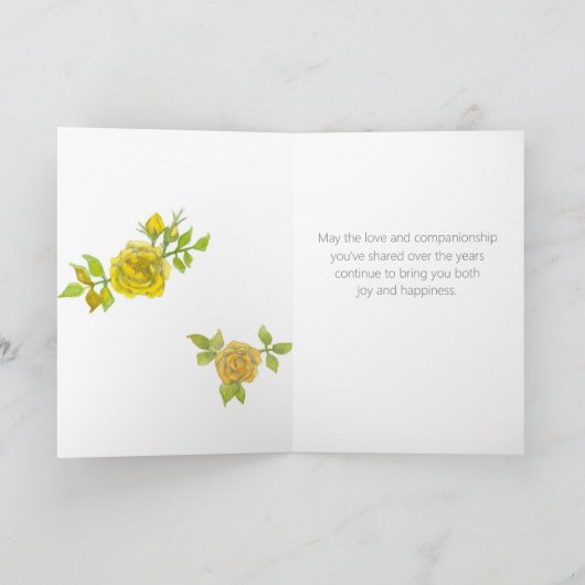 ハッピー60thアニバーサリーイエローローズズ名前をカスタムする カード (内部)