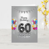 ハッピー60th誕生日カード カード (黄色い花)