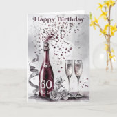 ハッピー60th誕生日カード カード (黄色い花)