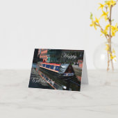 ハッピー63番誕生日運河ボート カード (黄色い花)