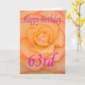 ハッピー63誕生日フラワー カード (黄色い花)