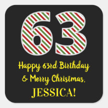ハッピー63rd誕生日&メリークリスマス、名前をカスタムする