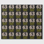 ハッピー63rd誕生日&メリークリスマス、名前をカスタムする ラッピングペーパー (フラット)