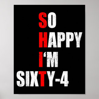 ハッピー64歳の誕生日おめでとう Funny 64th Birthday ポスター